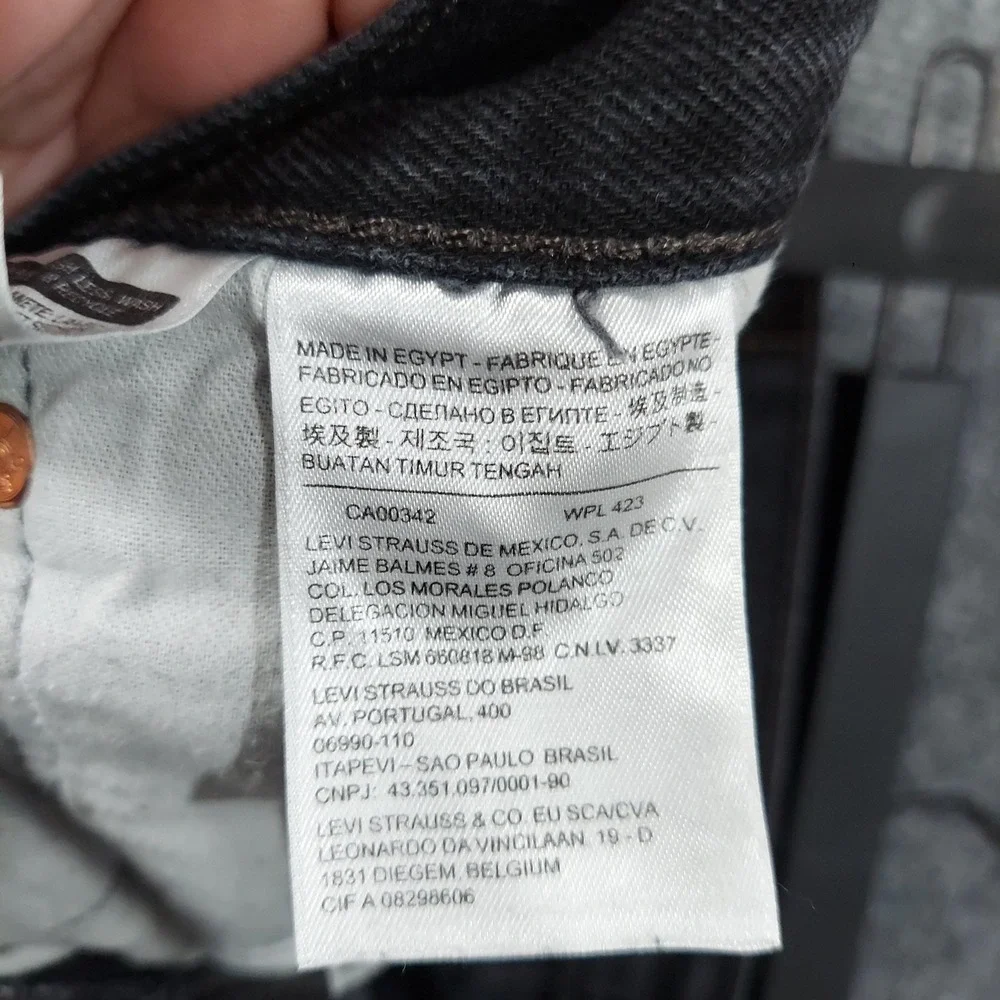 Levis 501 Jeans Mens Fits 36x31 Black Dark‎ Wash Regular Straight Button Fly
